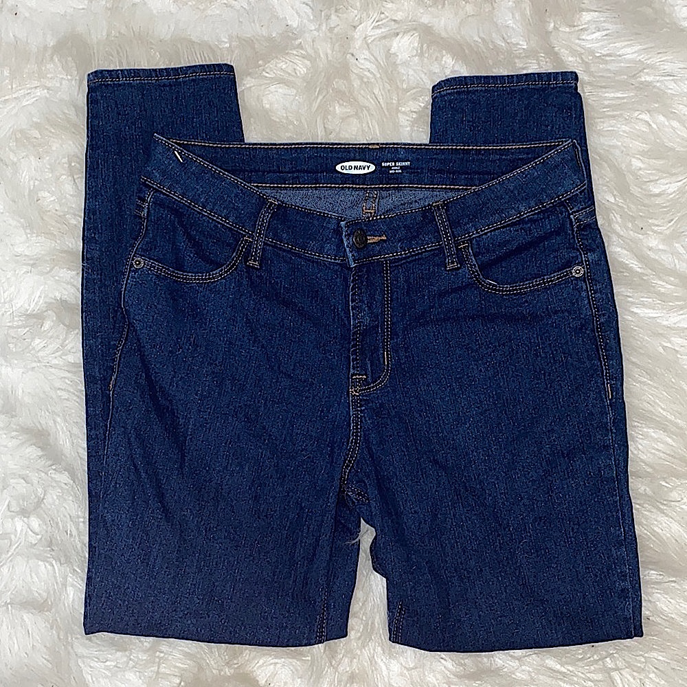 Old Navy Dark Blue Super Skinny Ankle Mid Rise Jeans